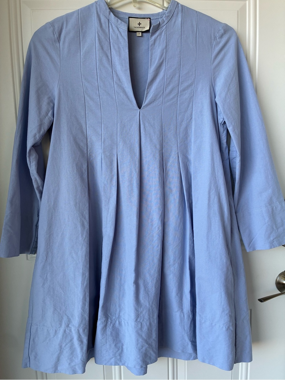 Tuckernuck Pale Blue Pleated Tunic Dress